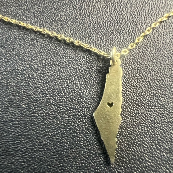 Palestine map flag vermeil pendant necklace - Picture 4 of 7